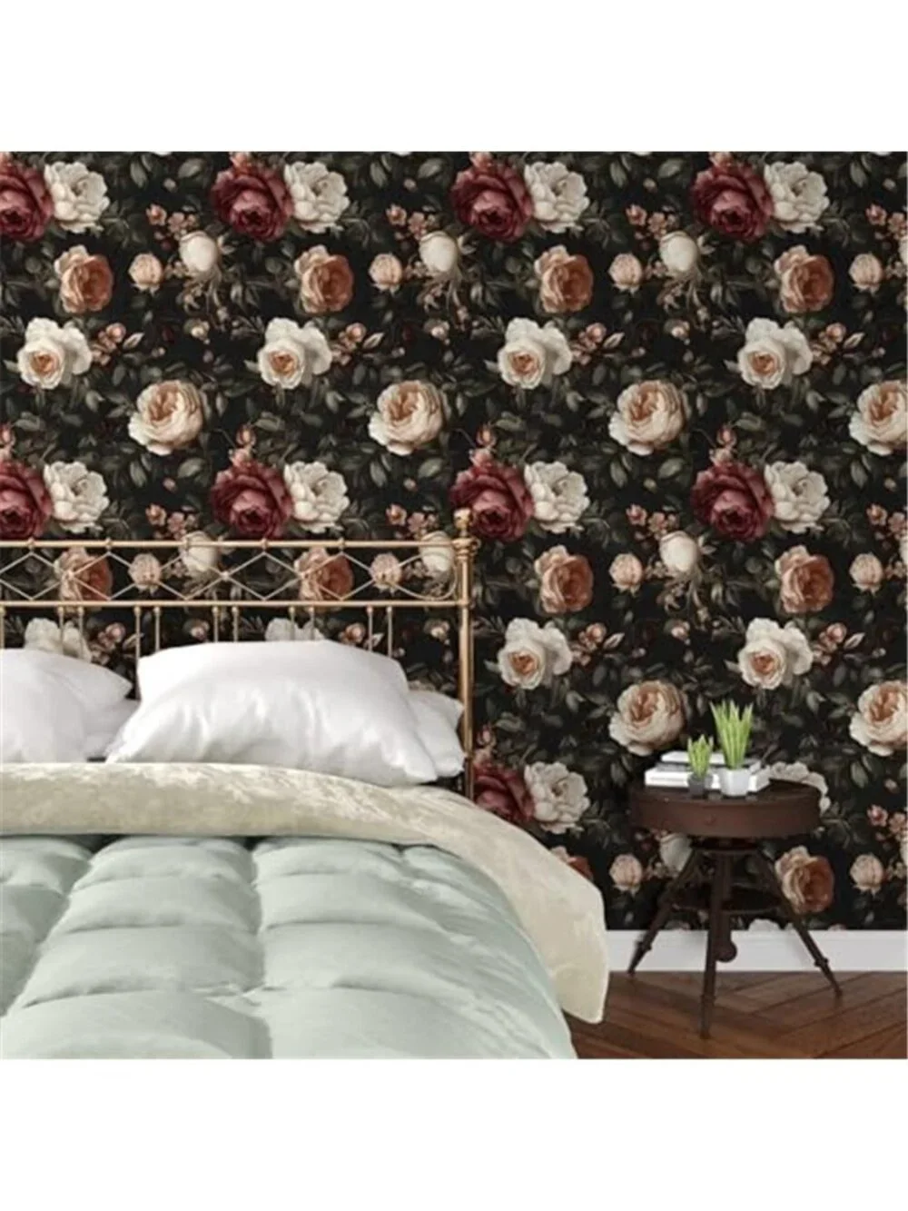 Vintage Floral Peel Stick Wallpaper Black Rose Contact Paper Removable Vinyl